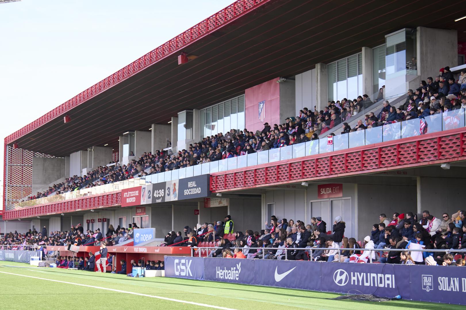 Capacidad de aforo de la élite del fútbol femenino